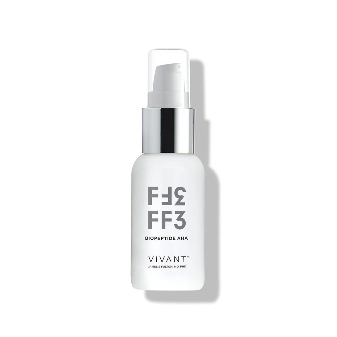 Vivant FF3 Biopeptide AHA evara skin james e fulton on white background